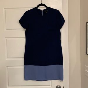Blue block color dress